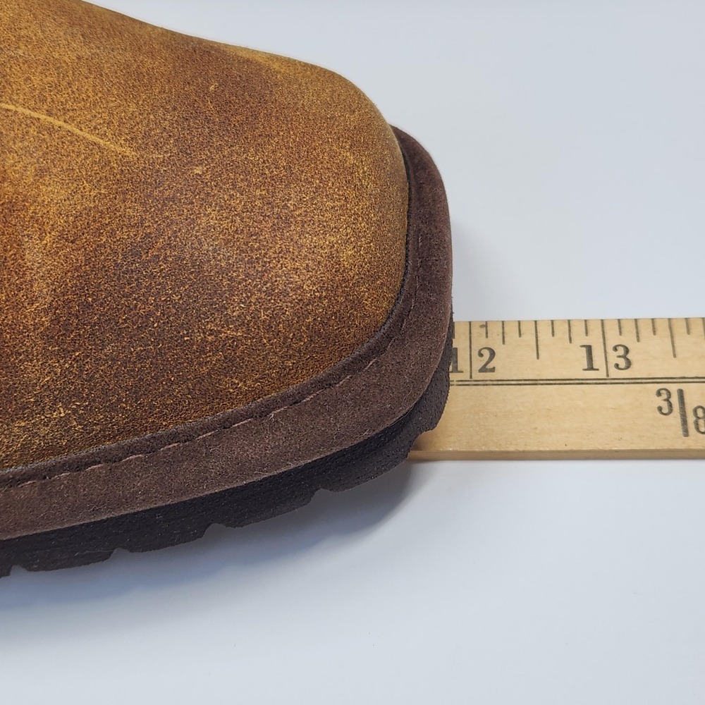 Ariat Shoes Mens Size 10 Brown Leather Faux Fur Mule Slippers Flag AR2692-200 - Picture 12 of 15